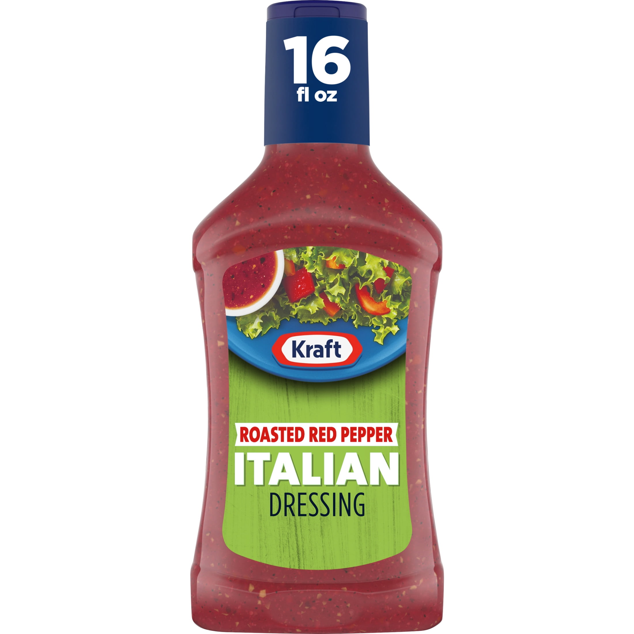 Kraft Roasted Red Pepper Italian Dressing, 16 fl oz Bottle