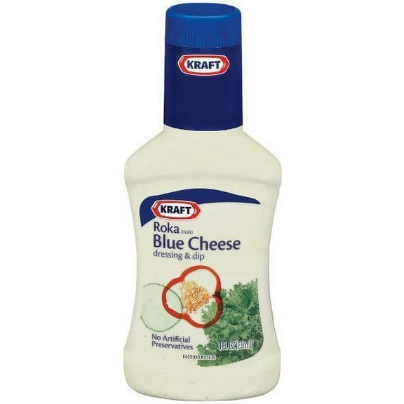 Kraft Roka Blue Cheese Dressing Bottle, 8 oz - Case of 9