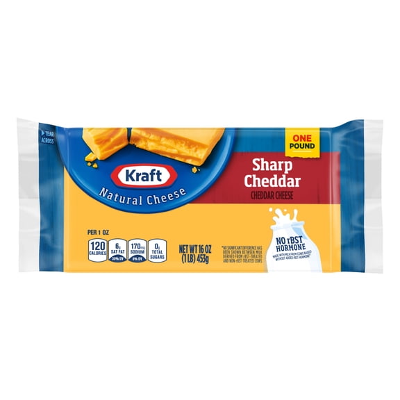 Kraft Natural Sharp Cheddar Cheese, 16 oz Block