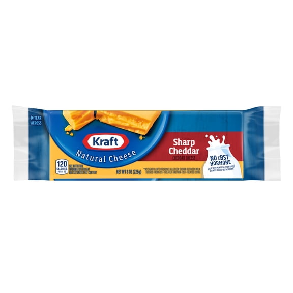Kraft Natural Sharp Cheddar Cheese, 8 oz Block