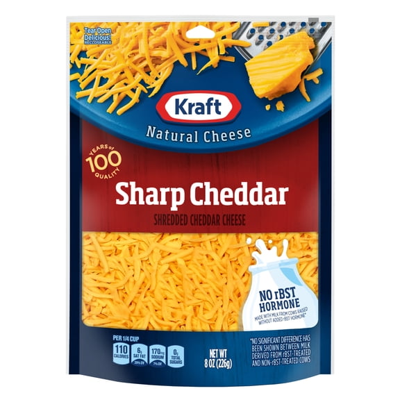 Kraft Natural Sharp Cheddar Shredded Cheese, 8 oz Bag