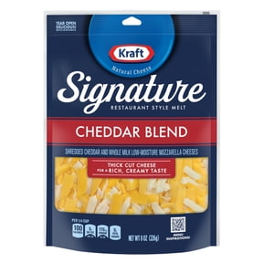 Kraft Natural Signature Cheddar Blend Thick Shredded Cheese, 8 oz Bag