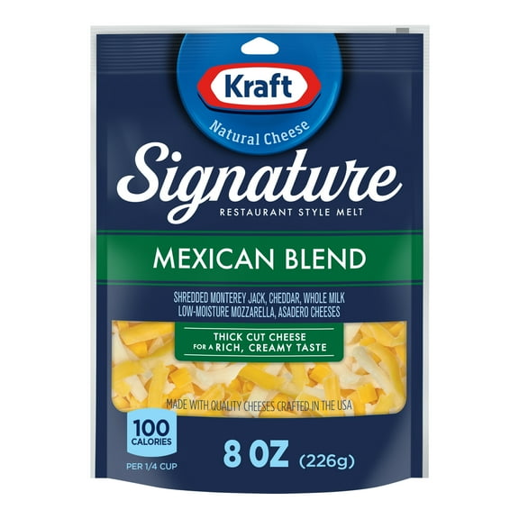 Kraft Signature Shredded Natural Cheese Mexican Blend, 8 oz. (Refrigerated)