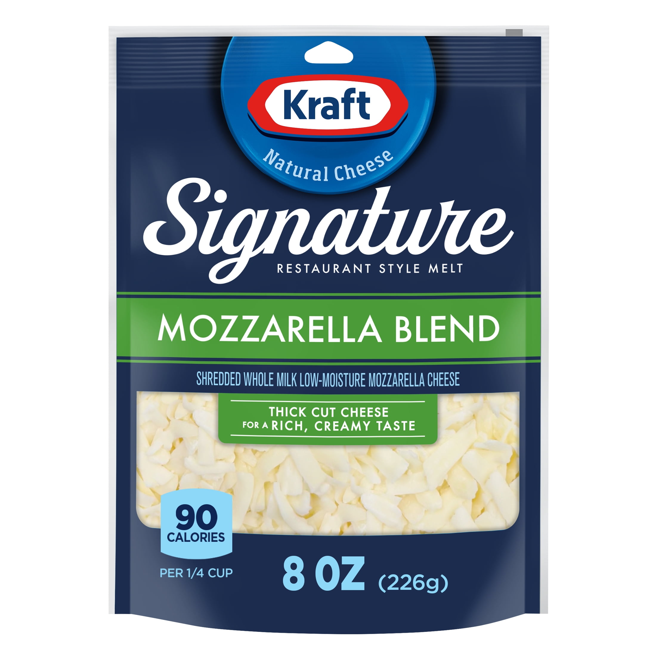 Kraft Signature Thick Shreds Mozzarella Blend Cheese 8 oz
