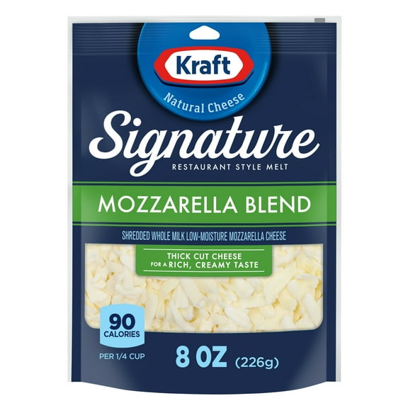 Kraft Signature Thick Shreds Mozzarella Blend Cheese, 8 oz (Refrigerated)