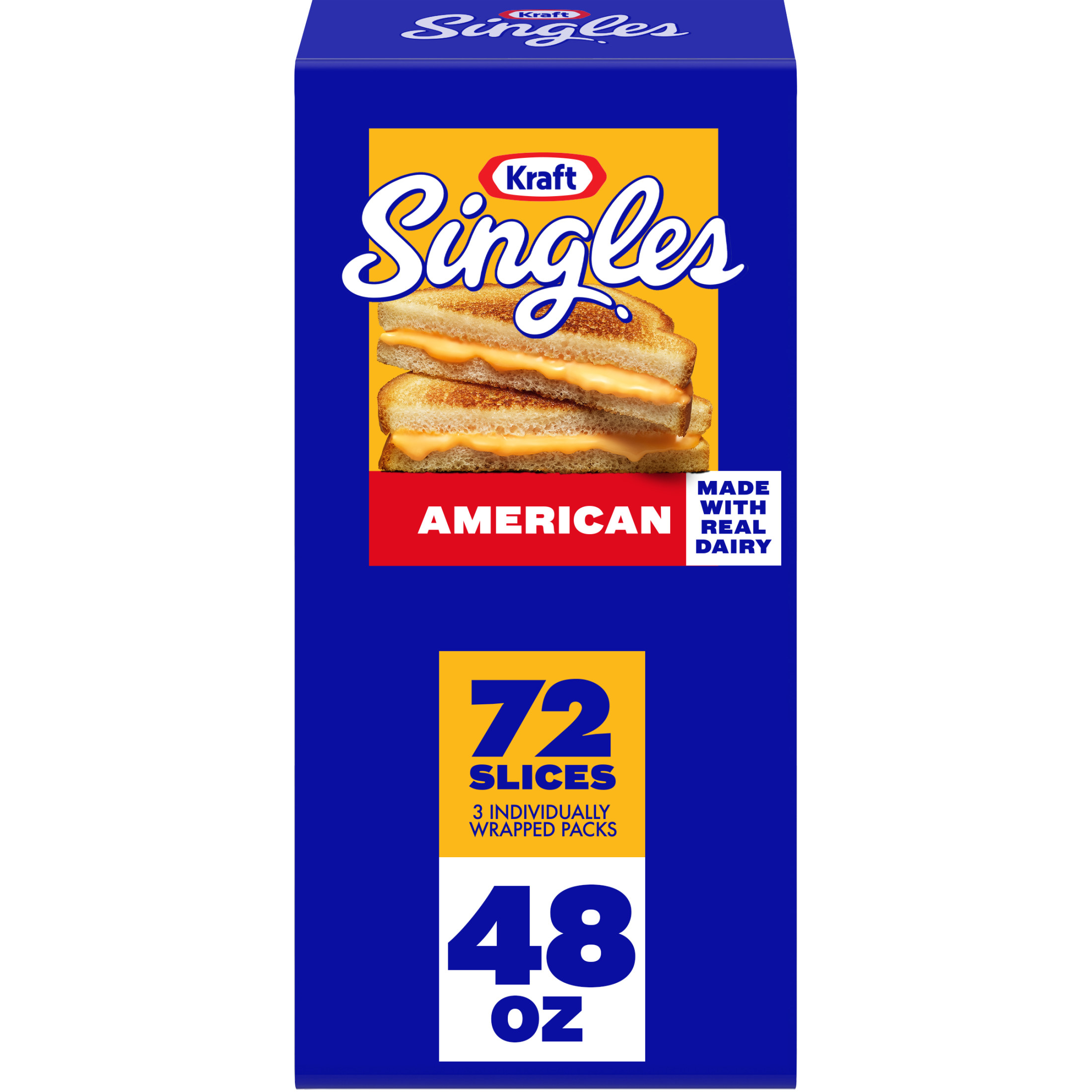 Kraft Singles American Cheese Slices, 72 Ct Box - image 1 of 14