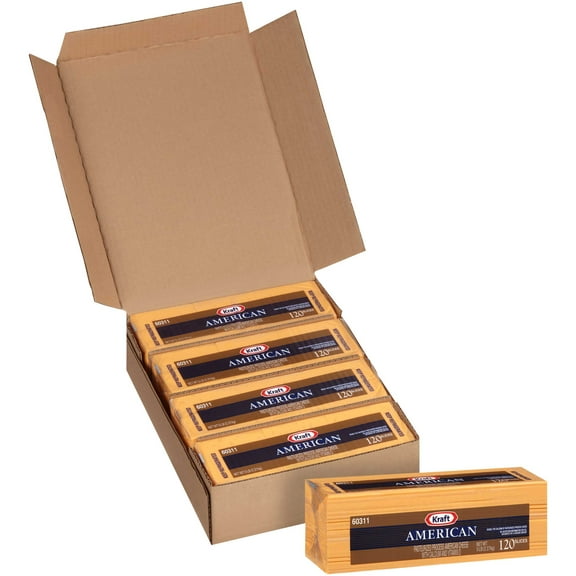 Kraft Singles Regular American Sliced Yellow Cheese, 5 Pound -- 4 per case.