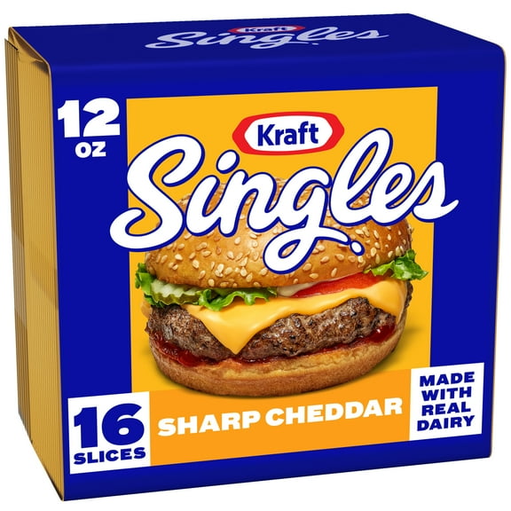 Kraft Singles Sharp Cheddar Cheese Slices, 16 Ct Pk