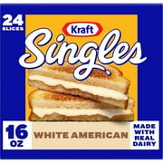 Kraft Singles White American Cheese Slices, 24 Ct Pk