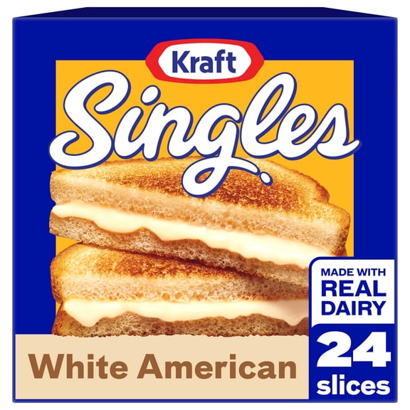 Kraft Singles White American Slices, 24 Count Pack