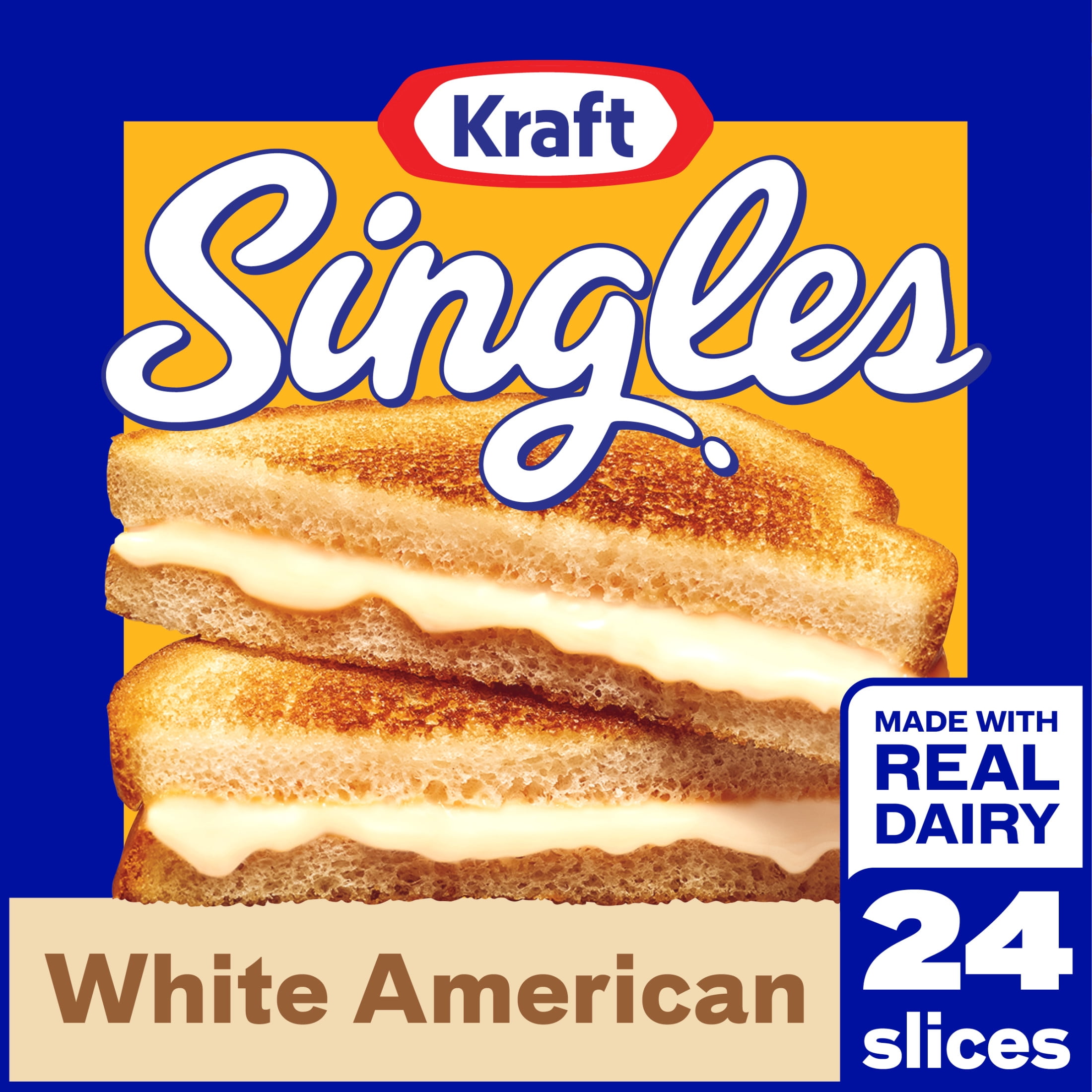 Kraft Singles White American Slices, 24 Count Pack