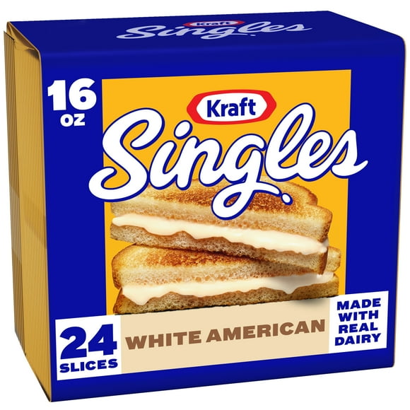 Kraft Singles White American Cheese Slices, 24 Ct Pk, Refrigerated