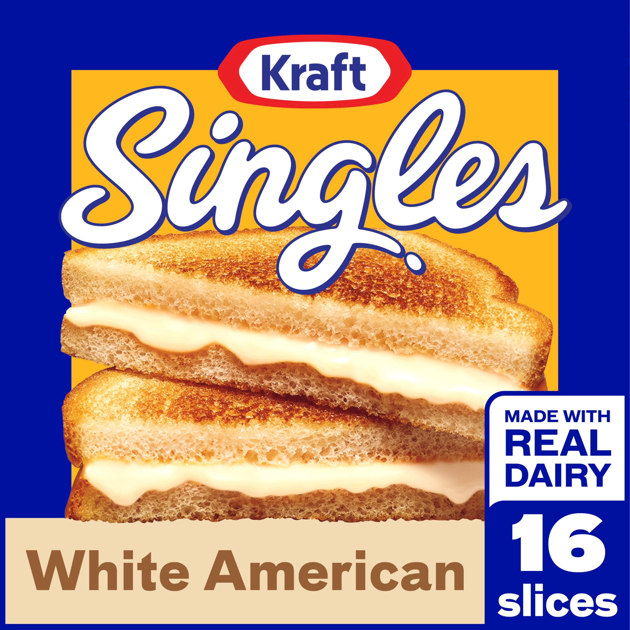 Kraft Singles White American Slices, 16 Count Pack