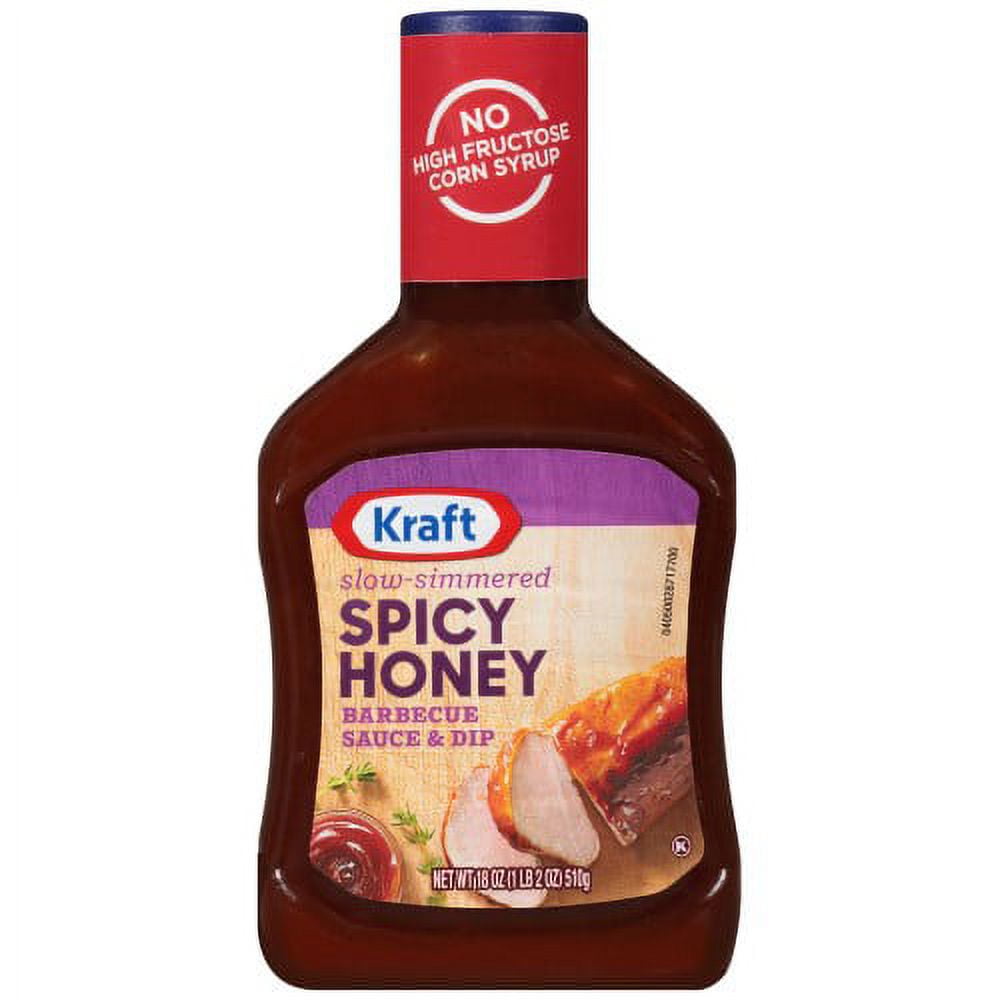 Kraft SlowSimmered Spicy Honey Barbecue Sauce and Dip, 18 Oz Bottle
