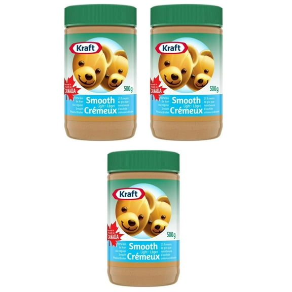 Kraft Smooth Light Peanut Butter, 500g (3 Pack)