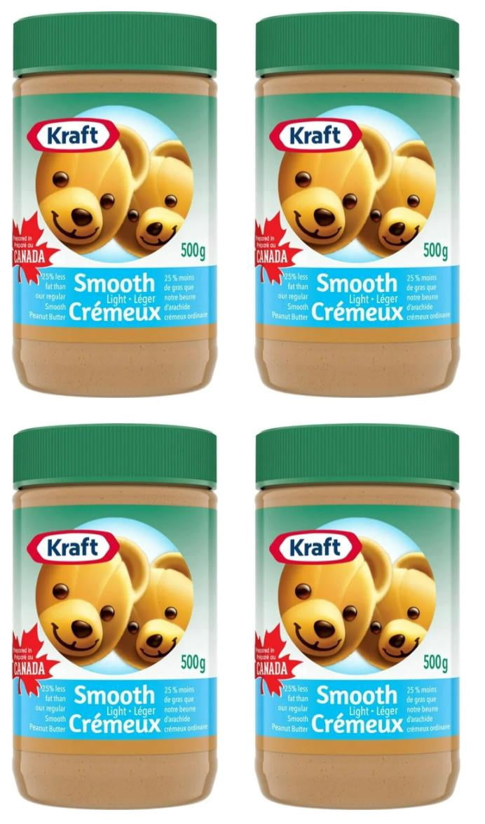 Kraft Smooth Light Peanut Butter, 500g (4 Pack)