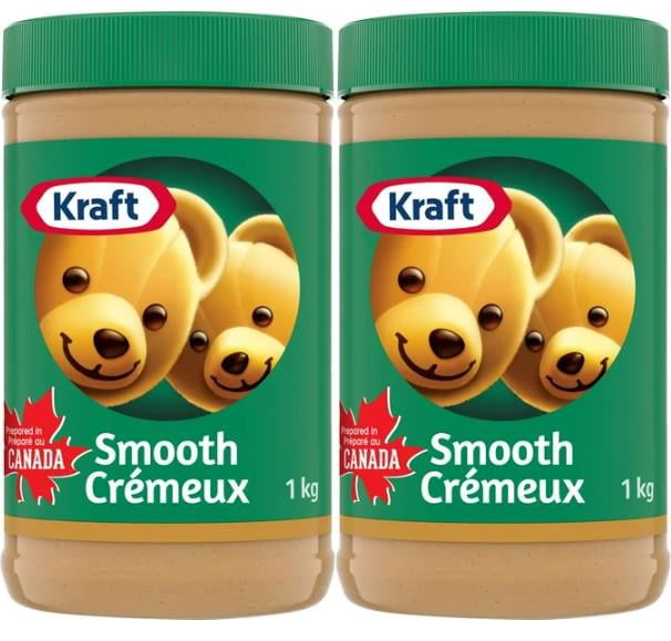 Kraft Smooth Peanut Butter, 1kg (2 Pack)