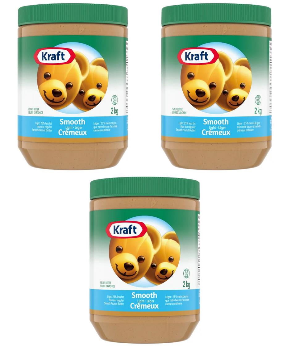 Kraft Smooth Peanut Butter, Light, 2kg (3 Pack)