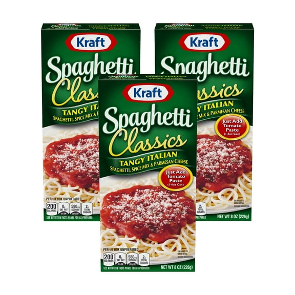 Kraft Spaghetti Classics Tangy Italian, Spices, & Parmesan Cheese Meal Mix, 8 oz (Pack of 3)
