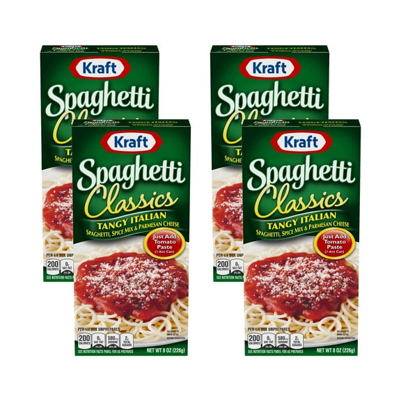 Kraft Spaghetti Classics Tangy Italian, Spices, & Parmesan Cheese Meal Mix, 8 oz (Pack of 4)