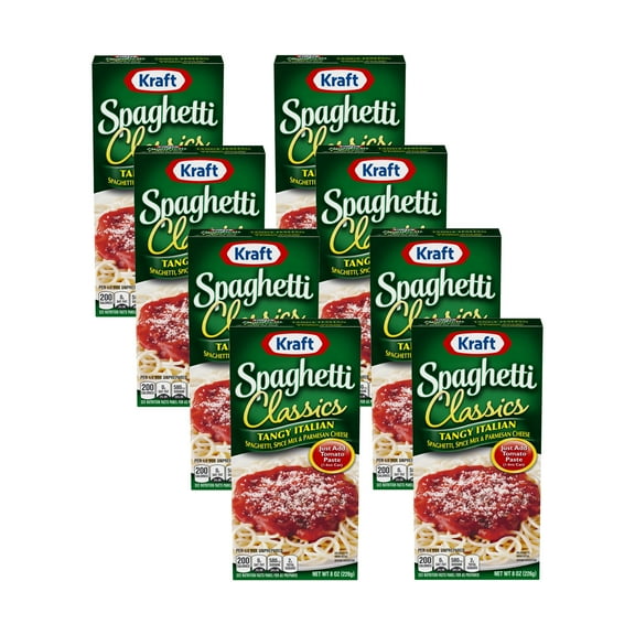 Kraft Spaghetti Classics Tangy Italian, Spices, & Parmesan Cheese Meal Mix, 8 oz (Pack of 8)