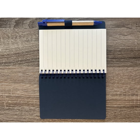 Kraft Spiral Notebook – Eco-Friendly Journal with 60 Lined Sheets | Portable Recycled Paper Notepad for Office, School, Travel & Gifts (Navy Blue)