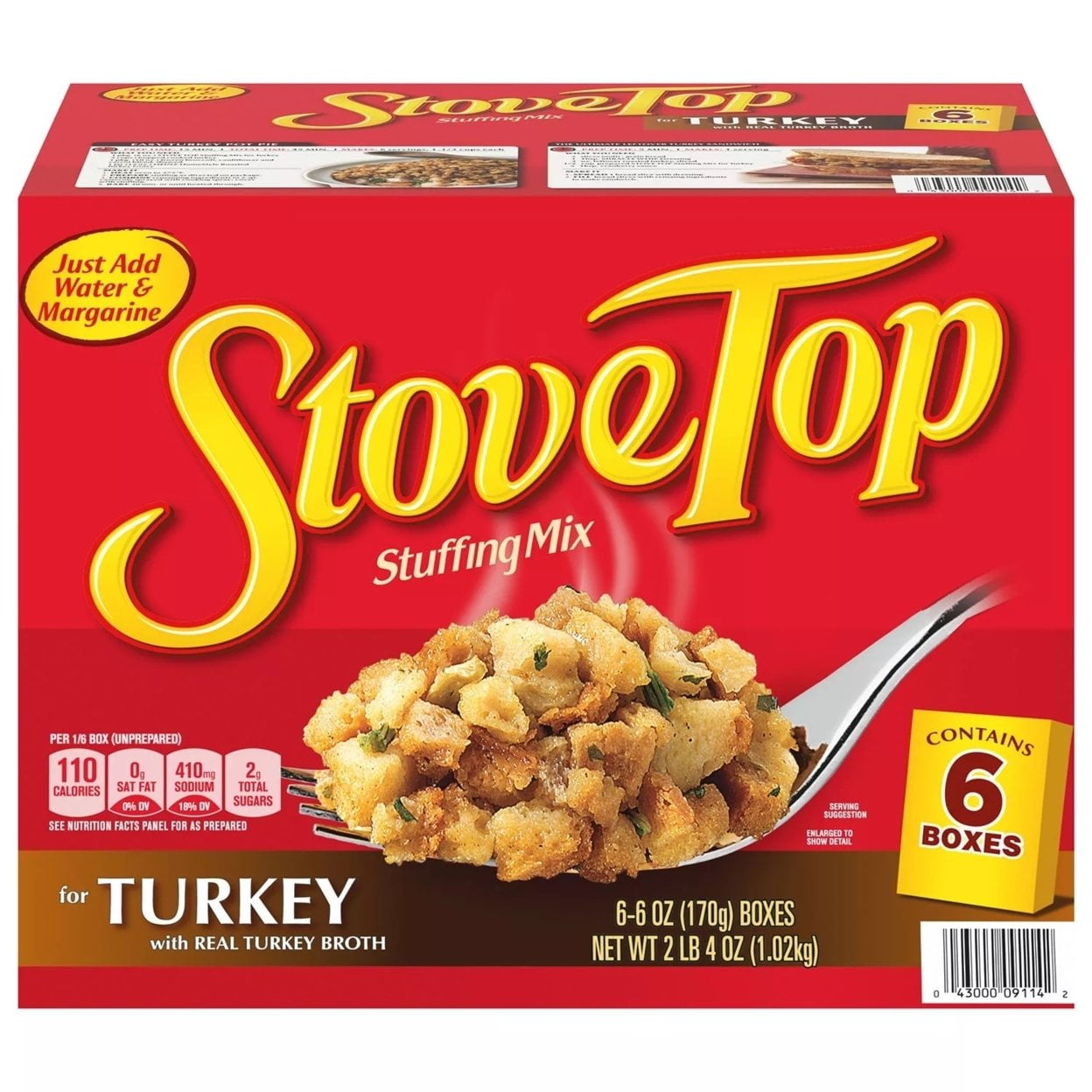 Food Lion Stuffing Mix Turkey Microwaveable - 6 oz box