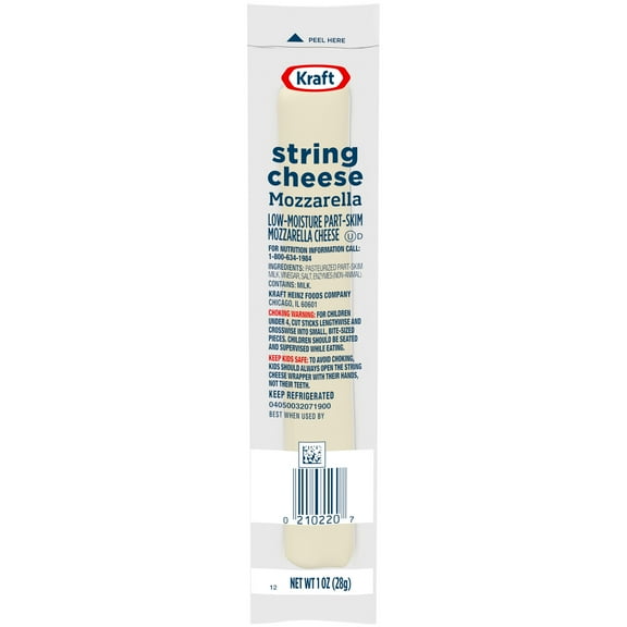 Kraft String Cheese Mozzarella Cheese Snack, 1 oz Stick