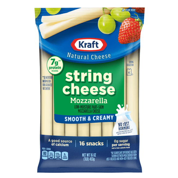 Kraft String Cheese Mozzarella Cheese Snacks, 16 Ct Sticks