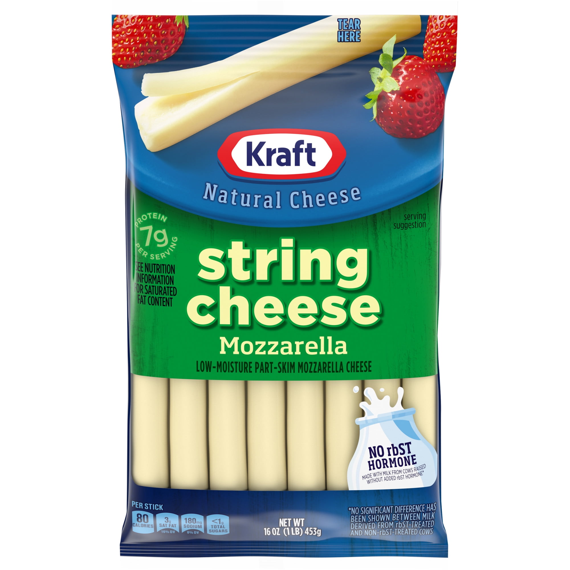 Kraft String Cheese Mozzarella Cheese Snacks, 16 Ct Sticks - Walmart.com