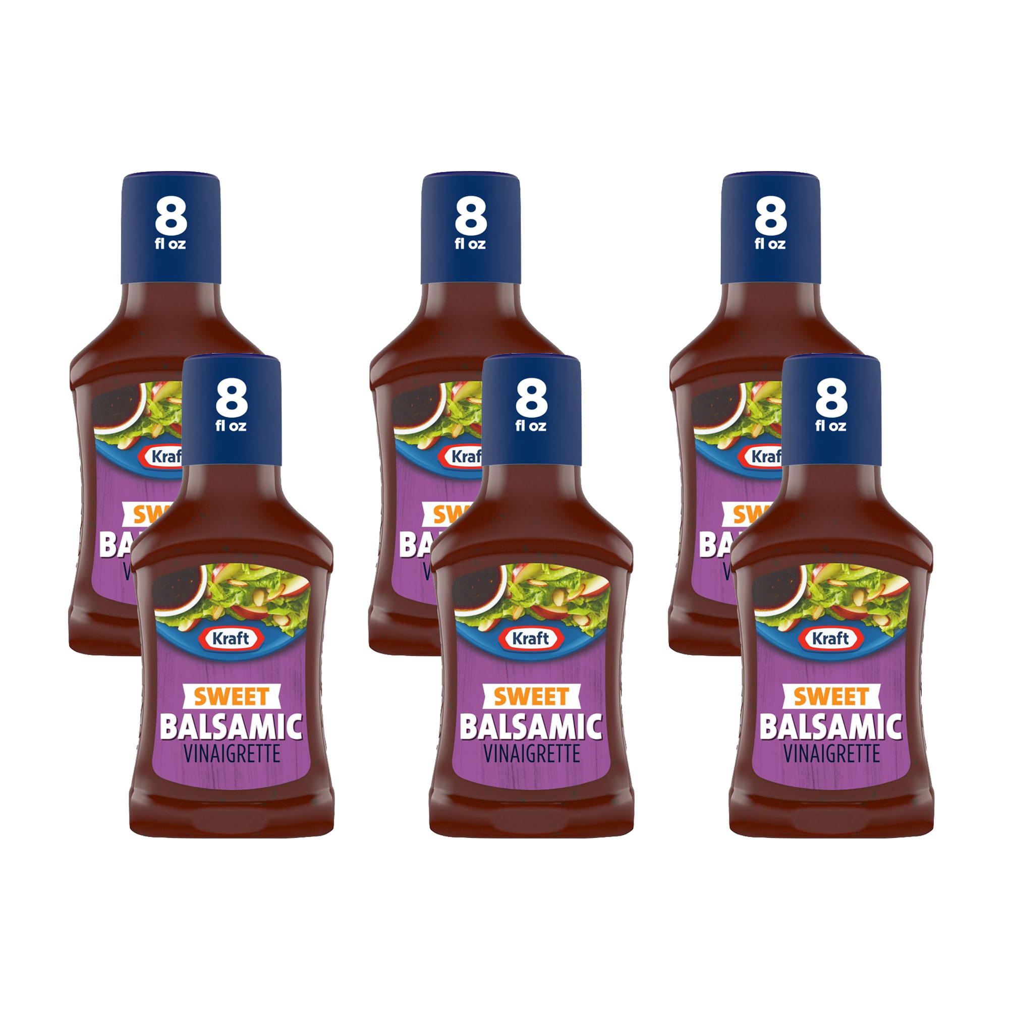 Kraft Sweet Balsamic Vinaigrette Salad Dressing, 8 fl oz Bottle (Pack