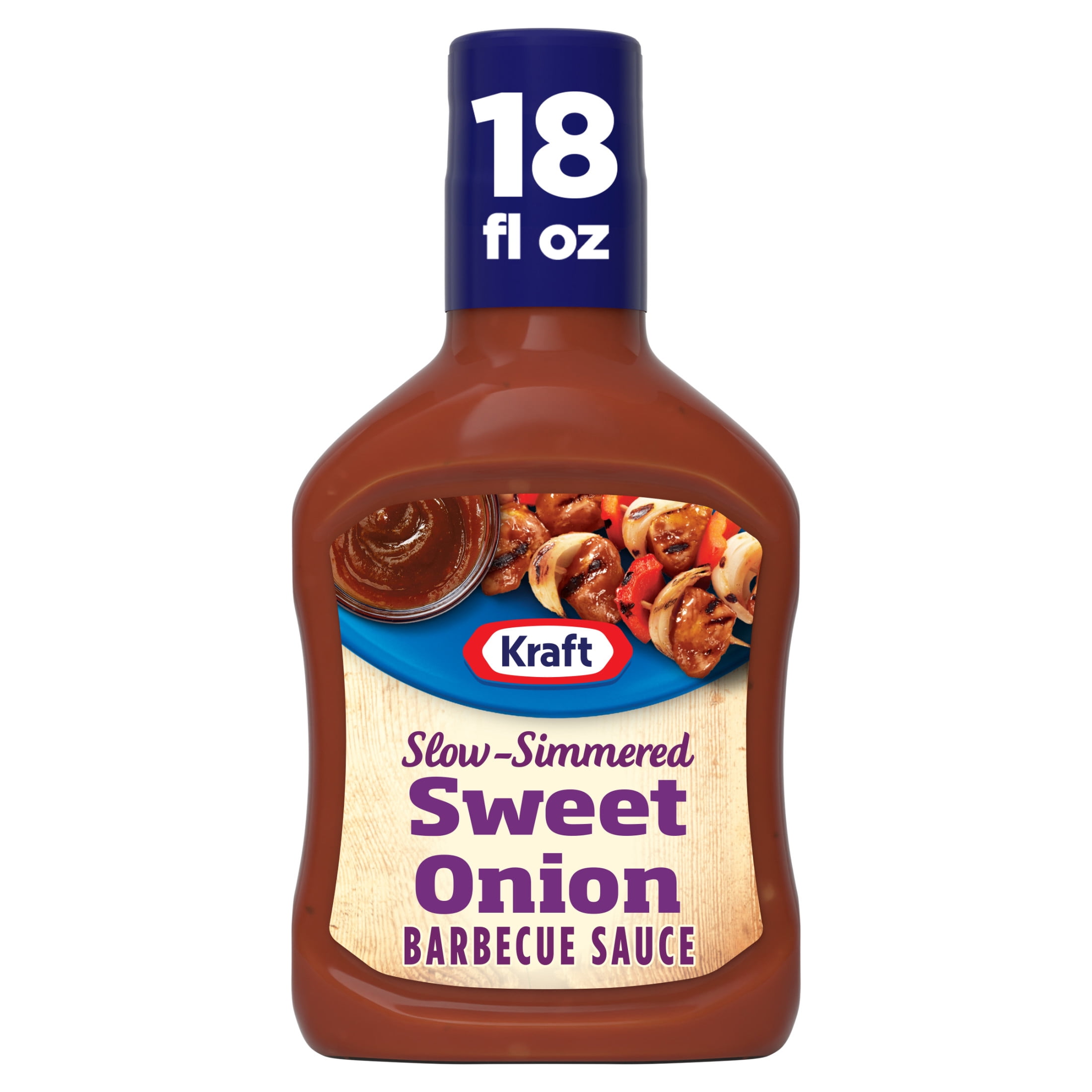 Kraft Sweet Onion Slow-Simmered Barbecue Sauce, 18 oz Bottle