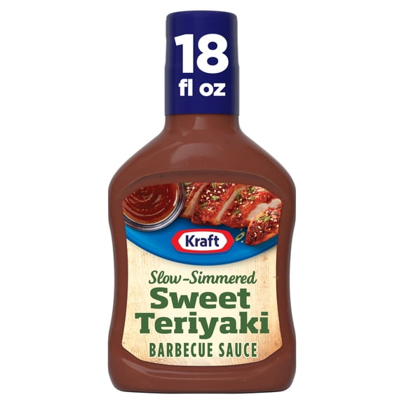 Kraft Sweet Teriyaki Slow-Simmered Barbecue Sauce, 18 oz Bottle