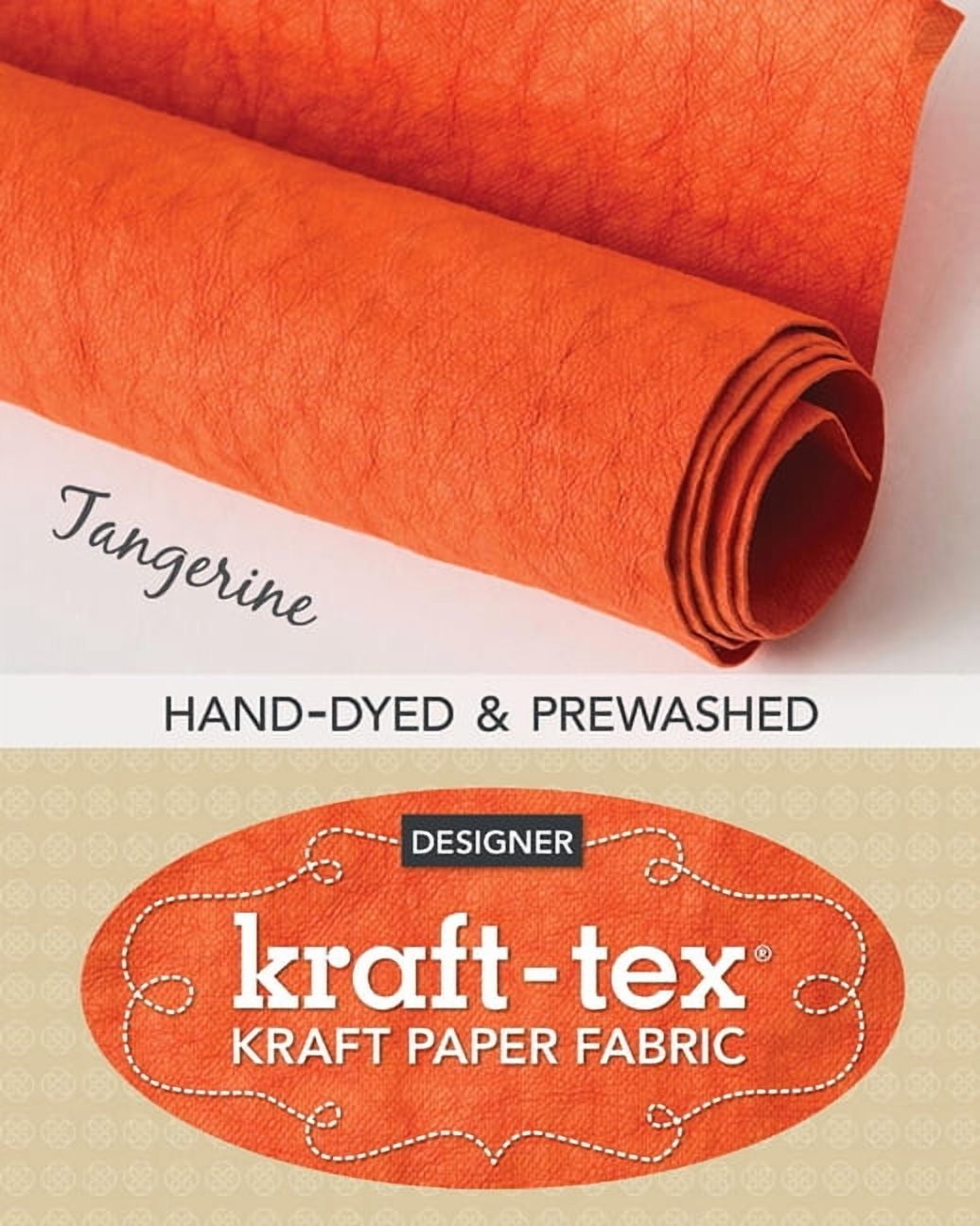 Kraft-Tex Designer: Kraft-Tex Roll Tangerine Hand-Dyed & Prewashed: Kraft Paper Fabric, 18.5" X 28.5 Roll (Other)