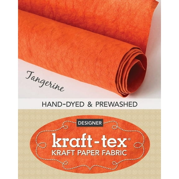 Kraft-Tex Designer: Kraft-Tex Roll Tangerine Hand-Dyed & Prewashed: Kraft Paper Fabric, 18.5" X 28.5 Roll (Other)