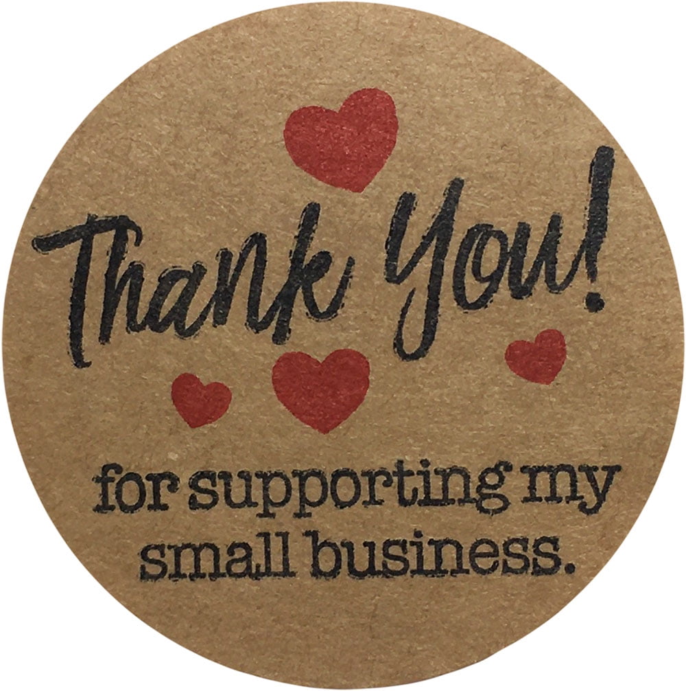 Kraft Thank You for Supporting My Small Business Stickers | 1.5" Round ...