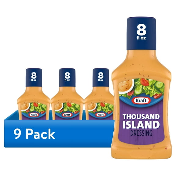 (9 pack) Kraft Thousand Island Dressing, 8 fl oz Bottle