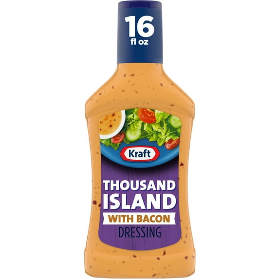Kraft Thousand Island Dressing with Bacon, 16 fl oz Bottle