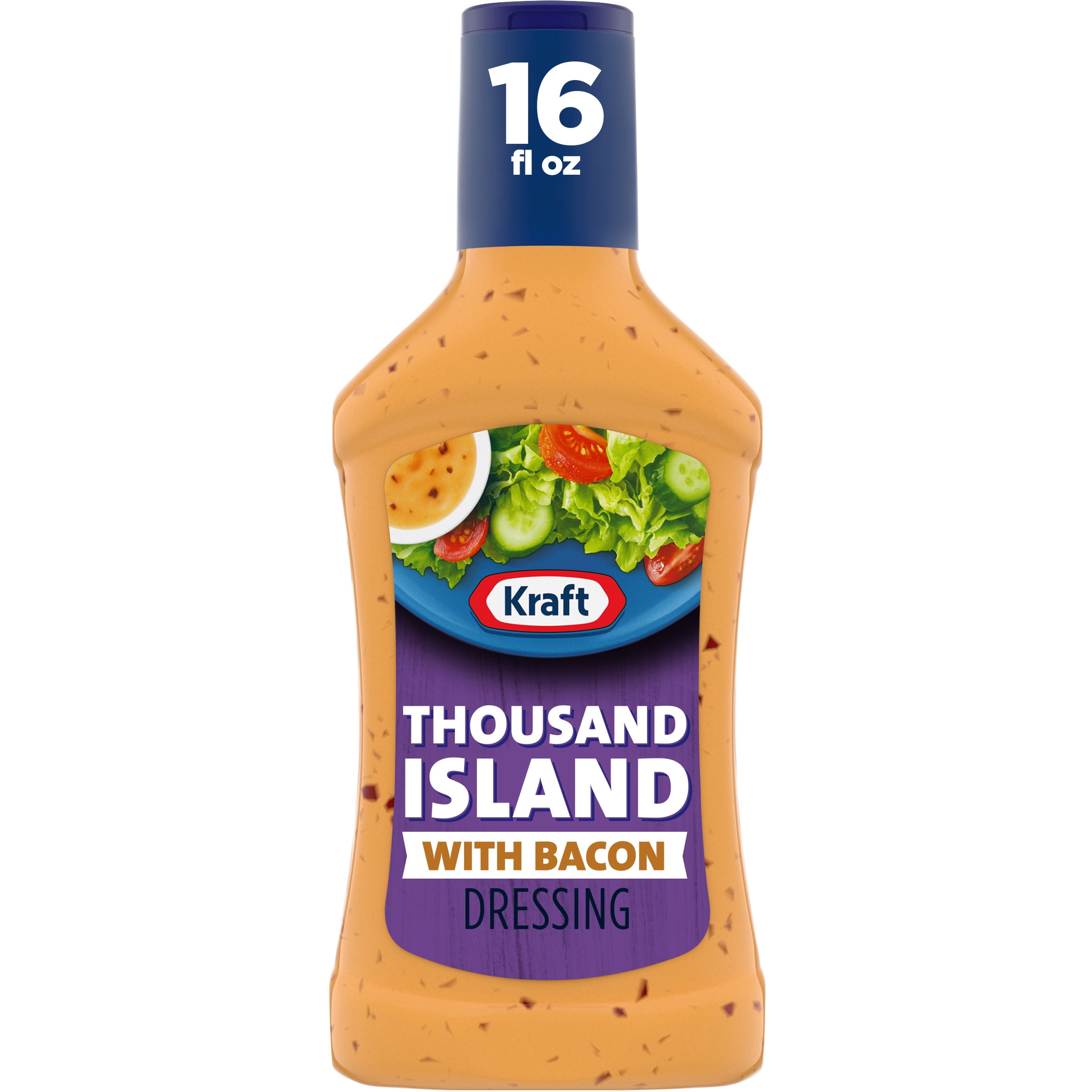 Kraft Thousand Island Salad Dressing with Bacon, 16 fl oz Bottle