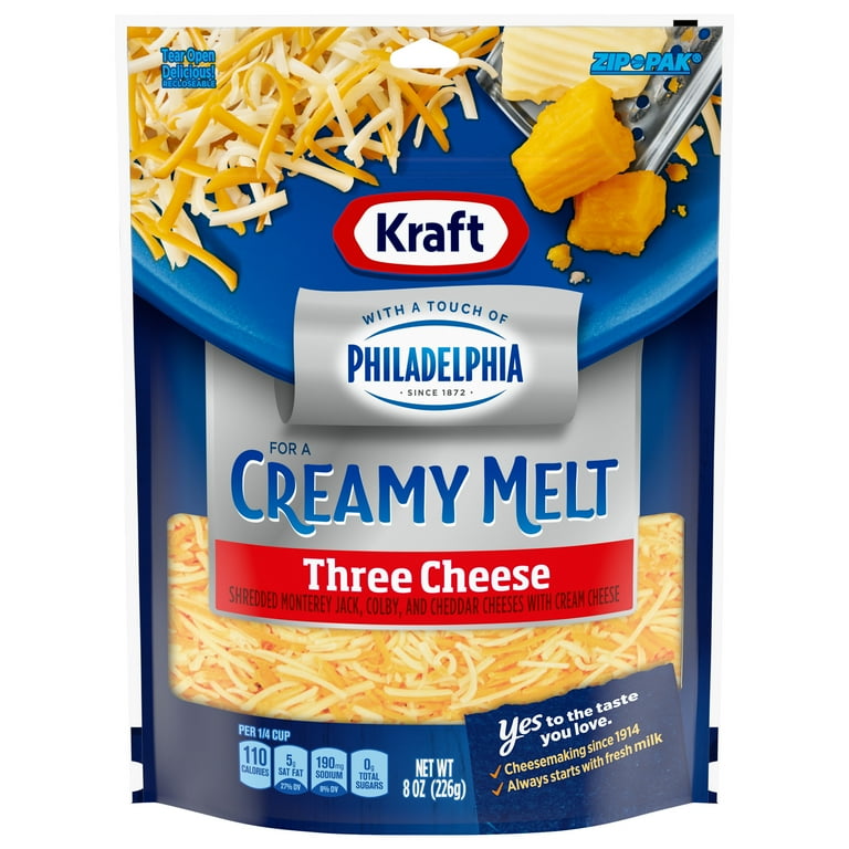 Kraft Shredded Three Cheese Blend with a Touch of Philadelphia