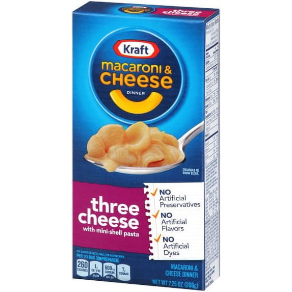 Kraft Three Cheese Macaroni & Cheese Dinner (Pack of 48)