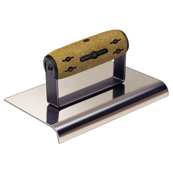 Kraft Tool CFE100K 8" by 6" 1/8-Radius SS Cement Edger w Cork Handle