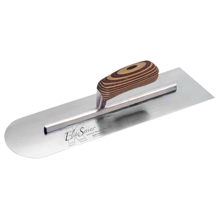 Kraft Tool CFE286 18"x4" Elite Series Five Star Carbon Steel Round Front/Square Back Cement Trowel w/Laminated Wood Hdl
