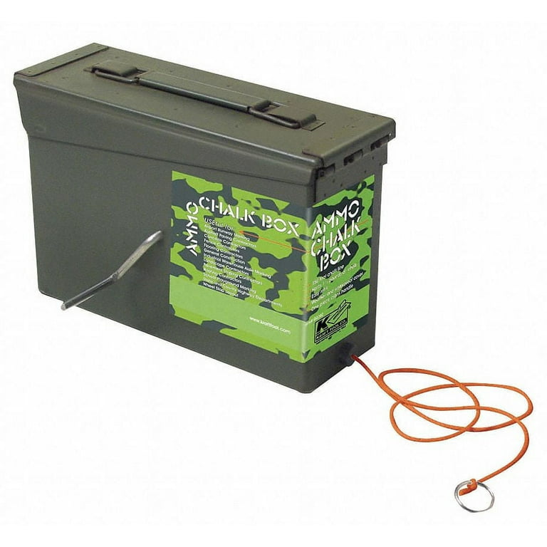 Kraft Tool Gg302 Chalk Line Box, 150 ft, Poly Cord, Camo Grn