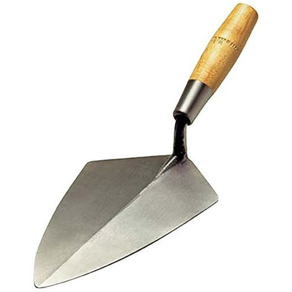 Kraft Tool RO221-11 W. Rose Wide Heel Brick Trowel with Wood Handle, 1/2 11-1/2"