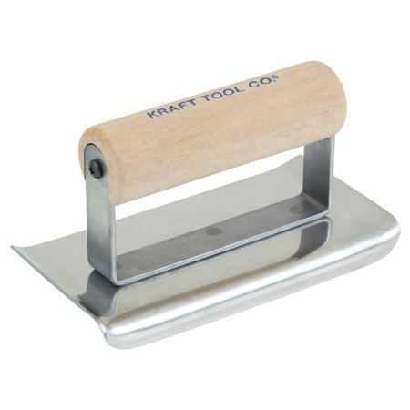 Kraft Tool Concrete Trowel,Curved Edges,6in L,SS CF141