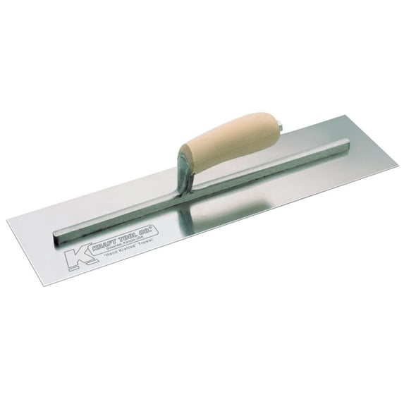 Kraft Tools CF231C 20"x4" Cement Trowel w/Camel Back Wood Handle