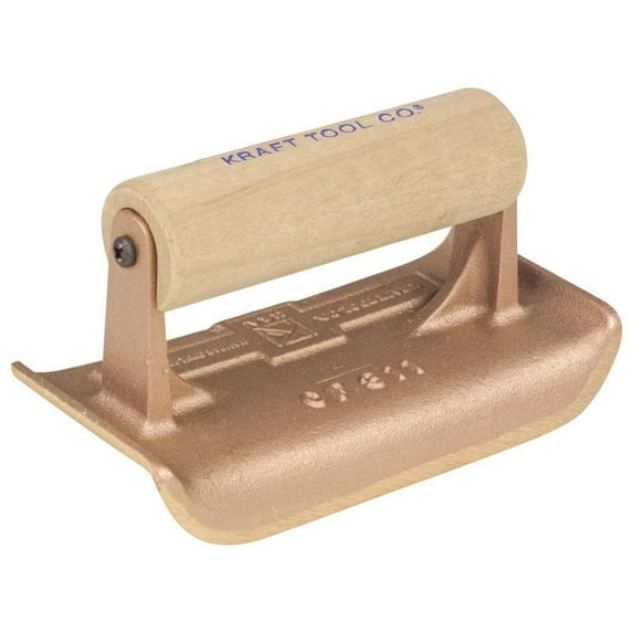 Kraft CF311 6" x 2-3/4" 1/4"R Bronze Edger with Wood Handle