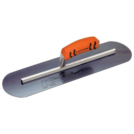 Kraft Tools CF470PF 12"x3" Blue Steel Round End Burn Trowel w/ProForm® Handle