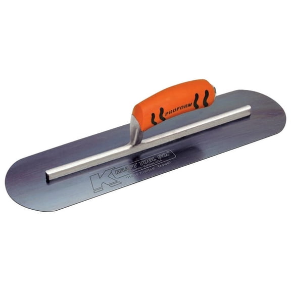 Kraft Tools CF739BPF 20"x4" Blue Steel Pool Trowel w/ProForm Handle with Long Shank